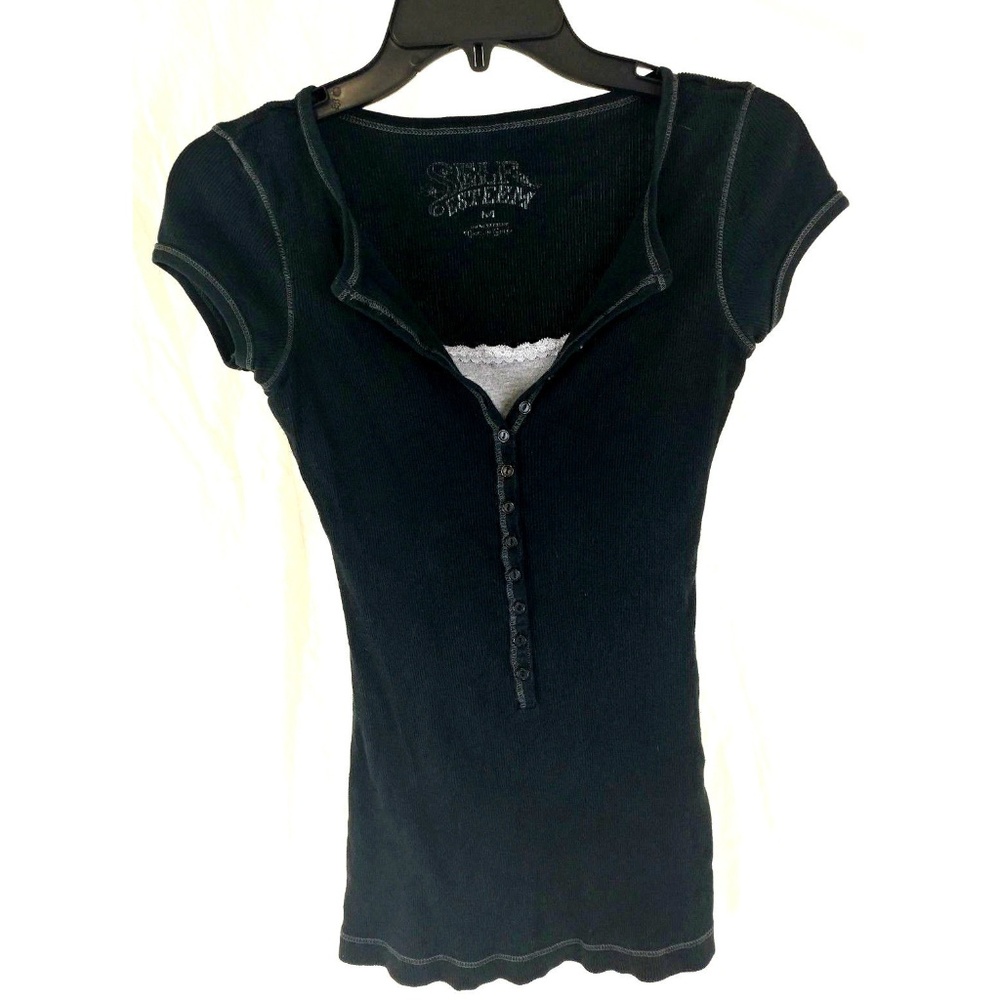 Self Esteem Short sleeve Tops Black camisole Sz M